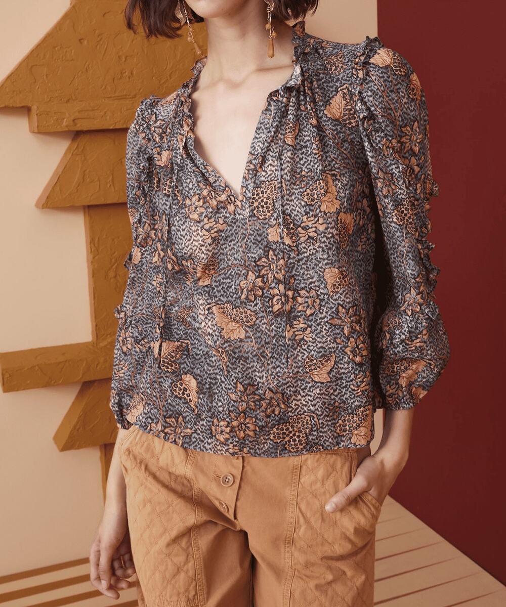 Ulla Johnson Manet Blouse Aegean Sz 8 Boho Boho Resort Luxary